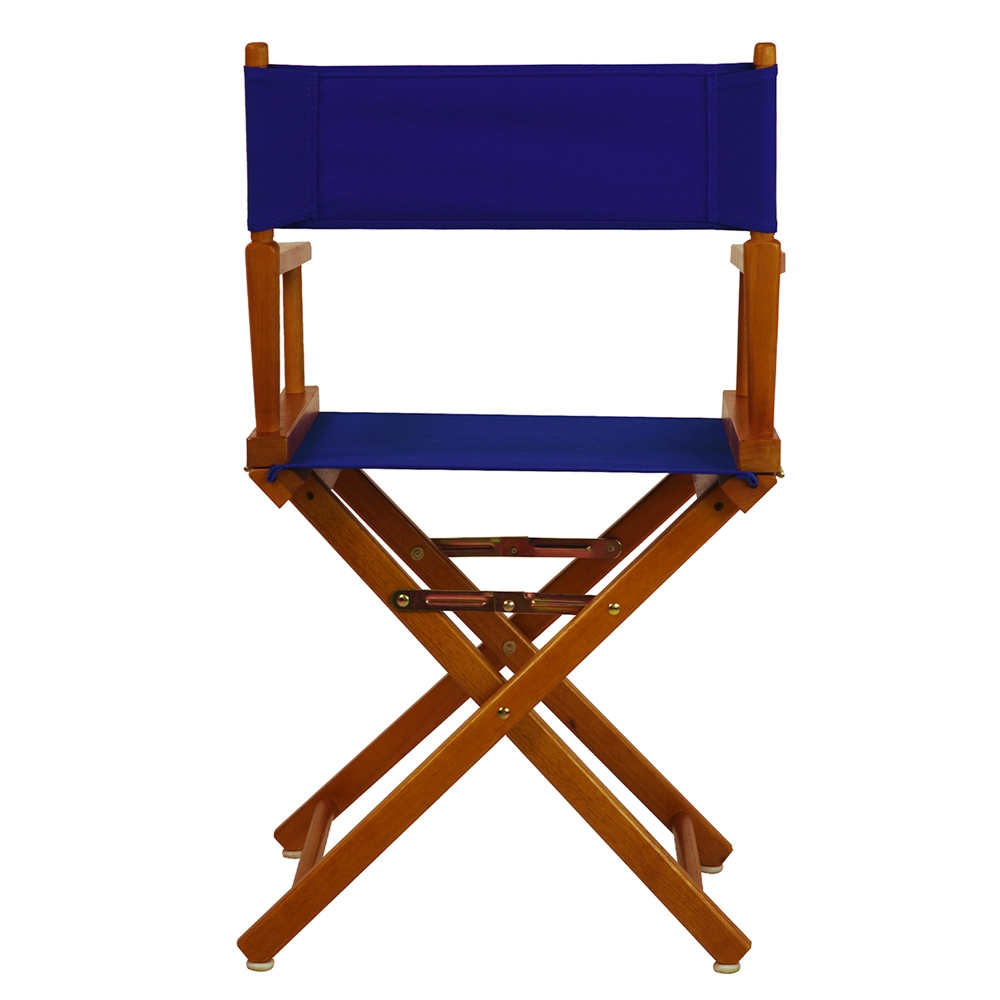 18" Director's Chair Honey Oak Frame-Royal Blue Canvas. Picture 3