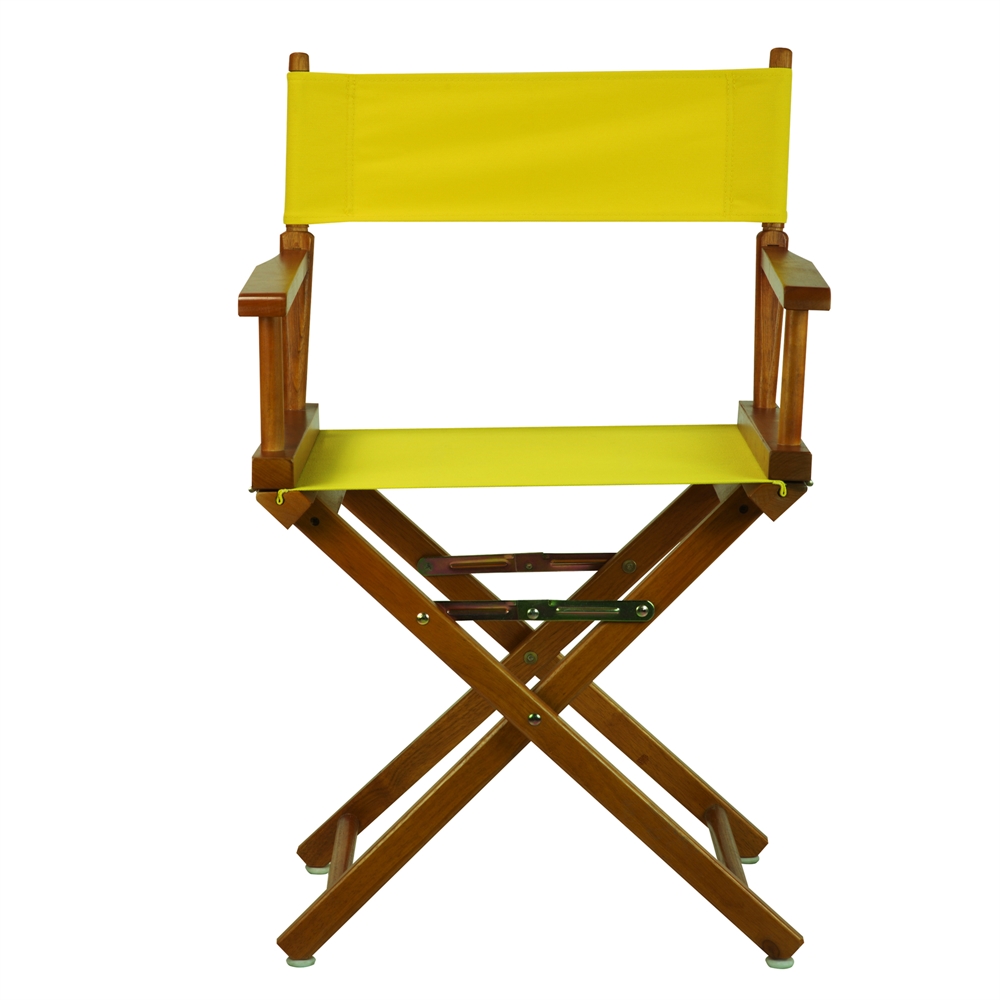 18" Director's Chair Honey Oak Frame-Yellow Canvas. Picture 1