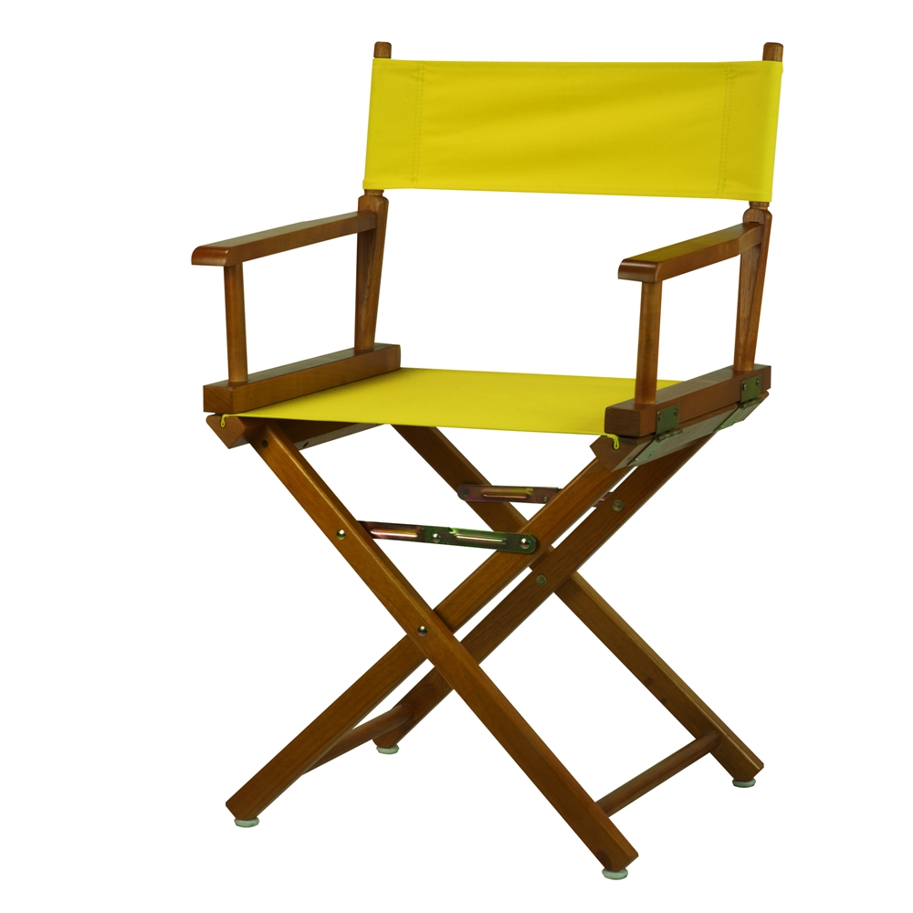 18" Director's Chair Honey Oak Frame-Yellow Canvas. Picture 4