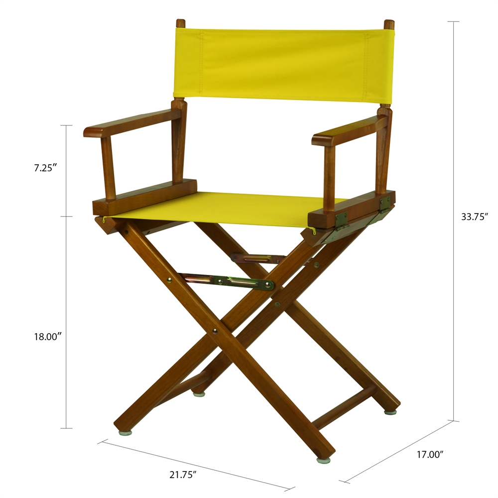 18" Director's Chair Honey Oak Frame-Yellow Canvas. Picture 5