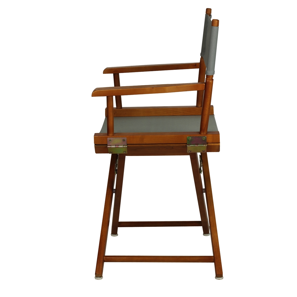 18" Director's Chair Honey Oak Frame-Gray Canvas. Picture 2