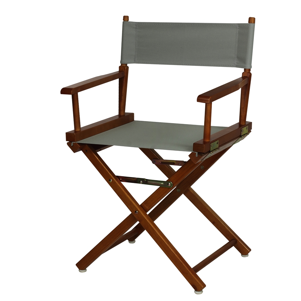 18" Director's Chair Honey Oak Frame-Gray Canvas. Picture 4