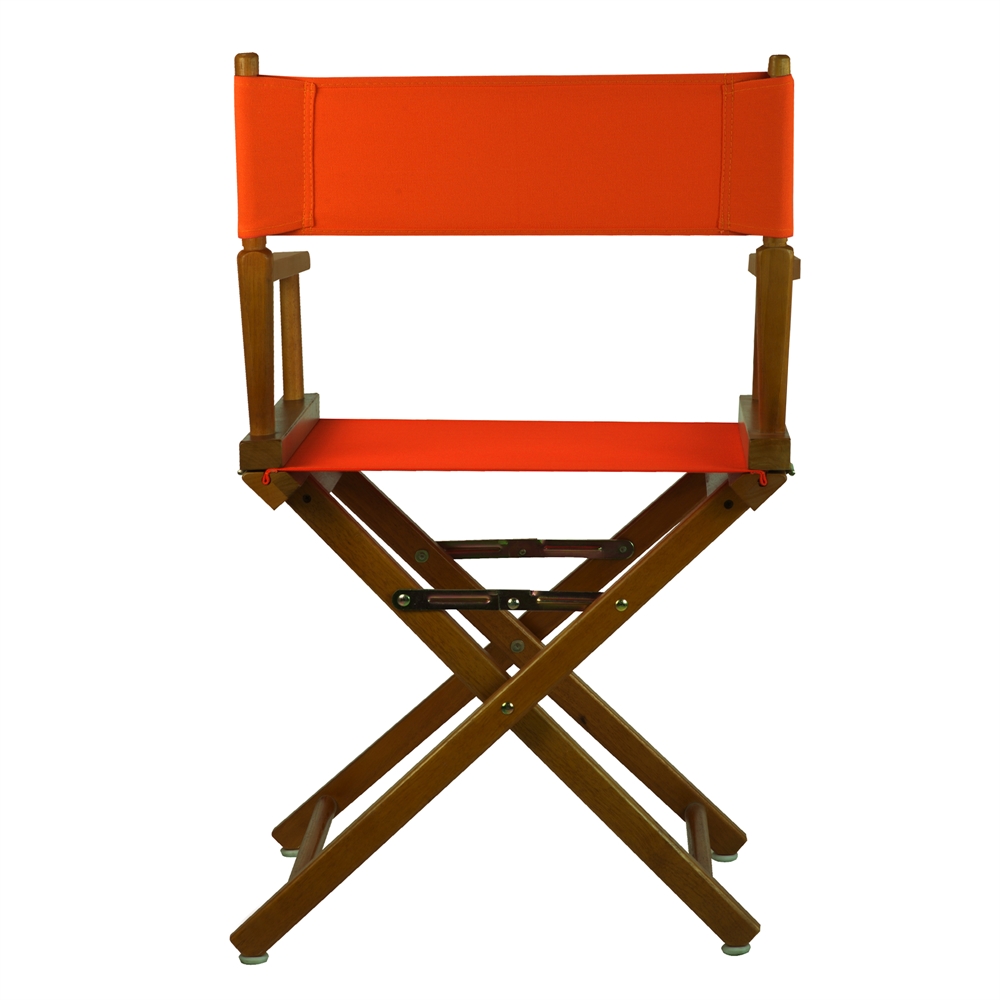 18" Director's Chair Honey Oak Frame-Orange Canvas. Picture 3