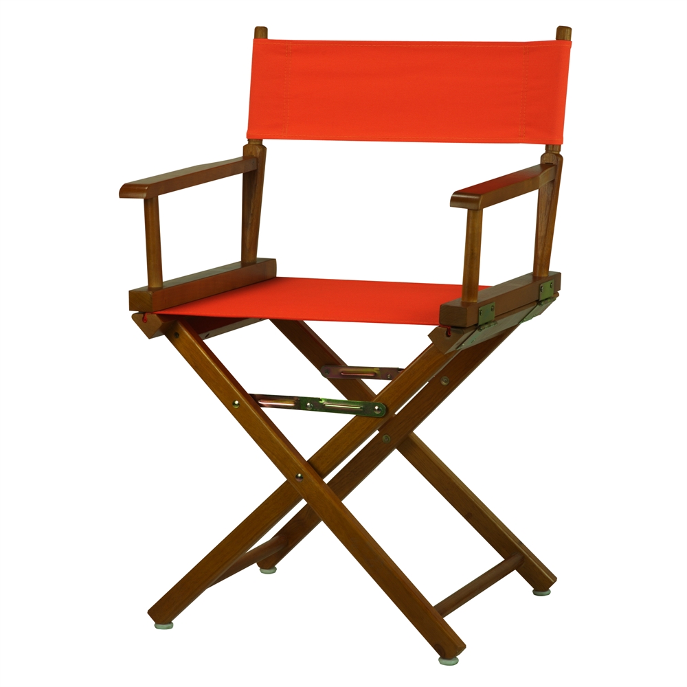 18" Director's Chair Honey Oak Frame-Orange Canvas. Picture 4