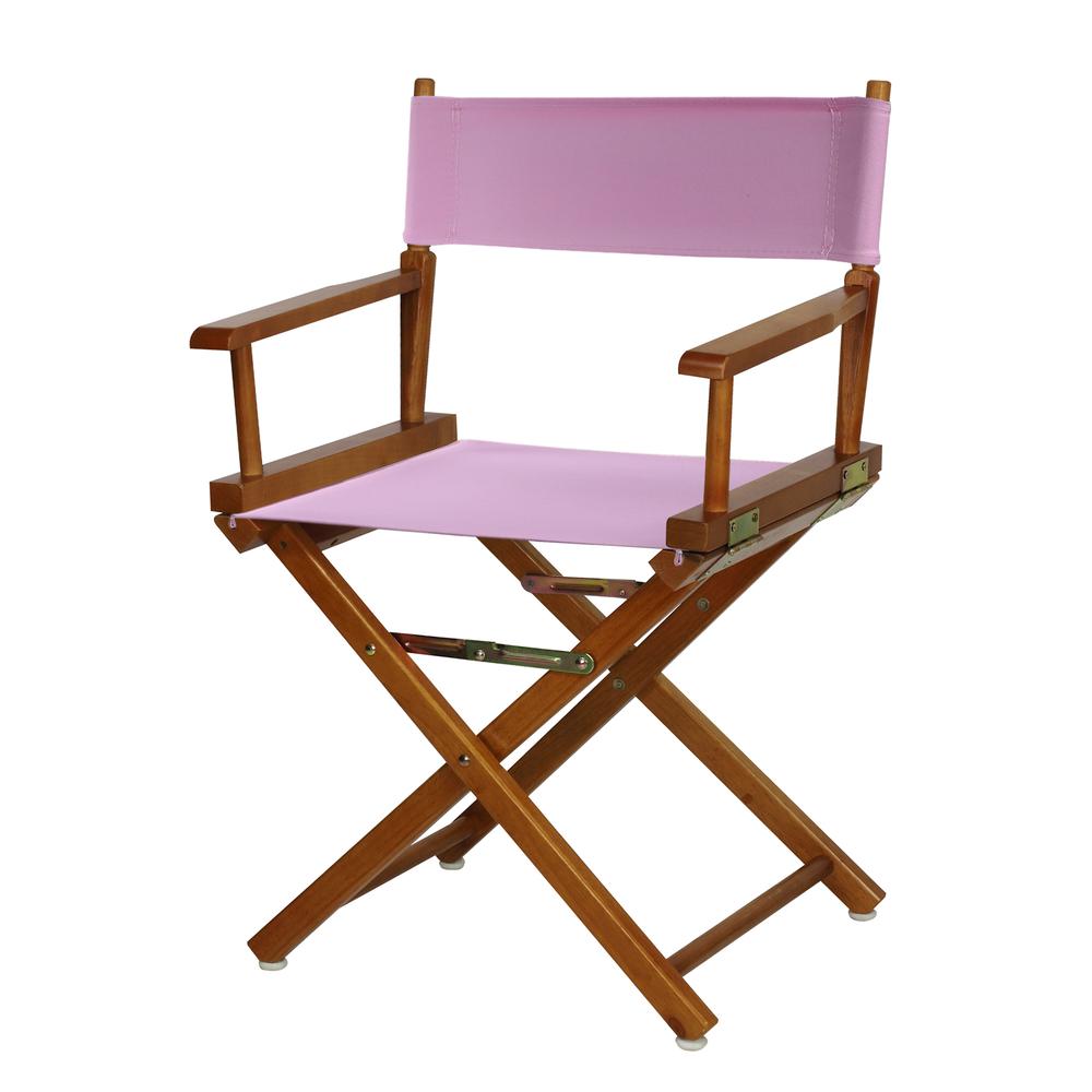 18" Director's Chair Honey Oak Frame-Pink Canvas. Picture 5