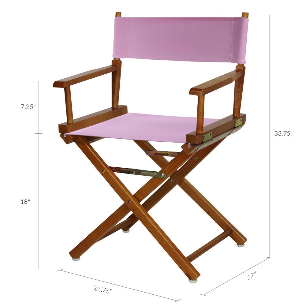 18" Director's Chair Honey Oak Frame-Pink Canvas. Picture 6