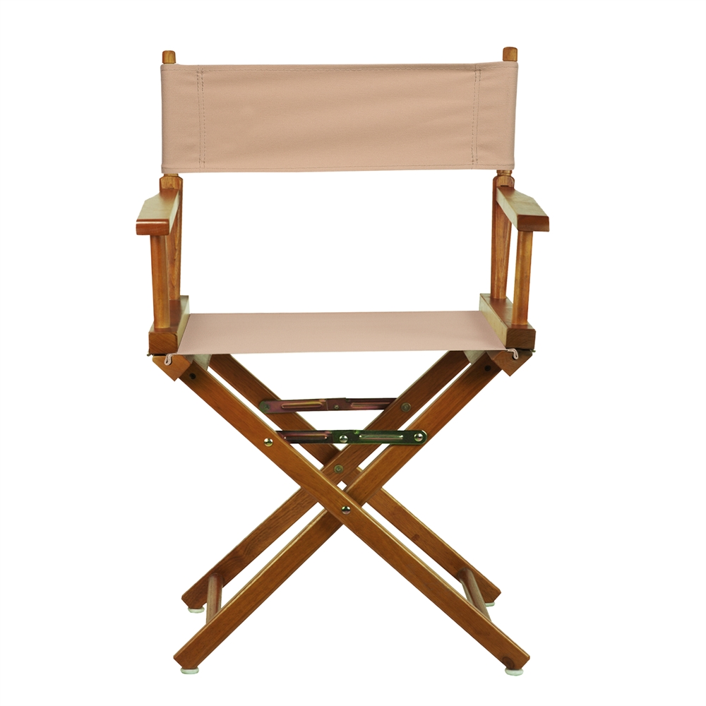 18" Director's Chair Honey Oak Frame-Tan Canvas. Picture 1