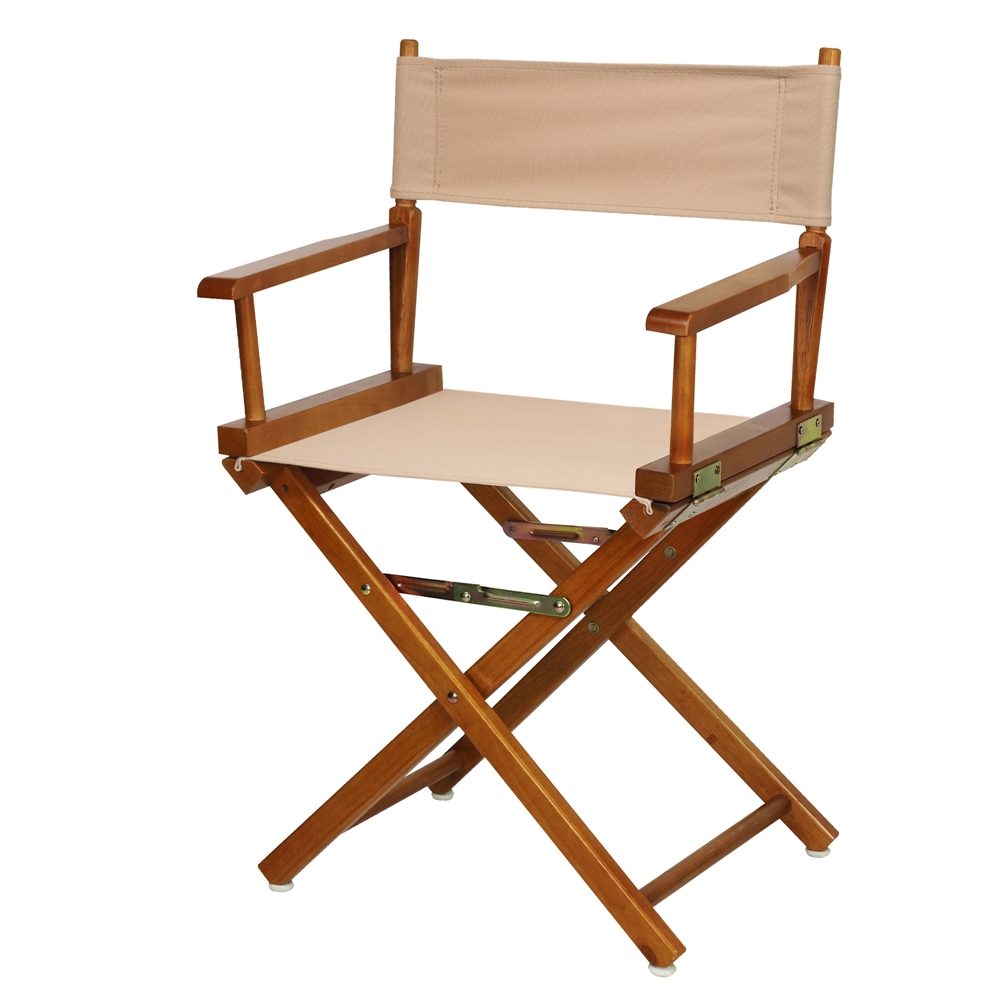 18" Director's Chair Honey Oak Frame-Tan Canvas. Picture 2