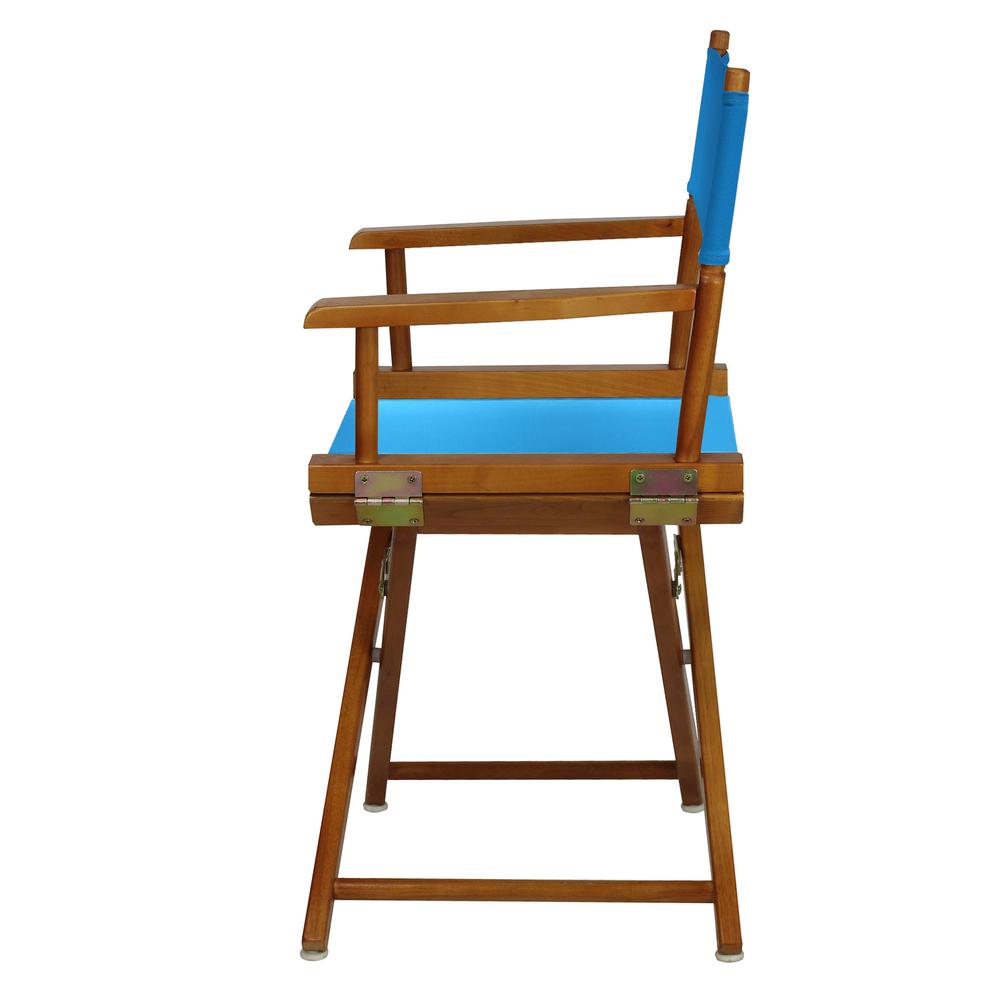 18" Director's Chair Honey Oak Frame-Turquoise Canvas. Picture 2