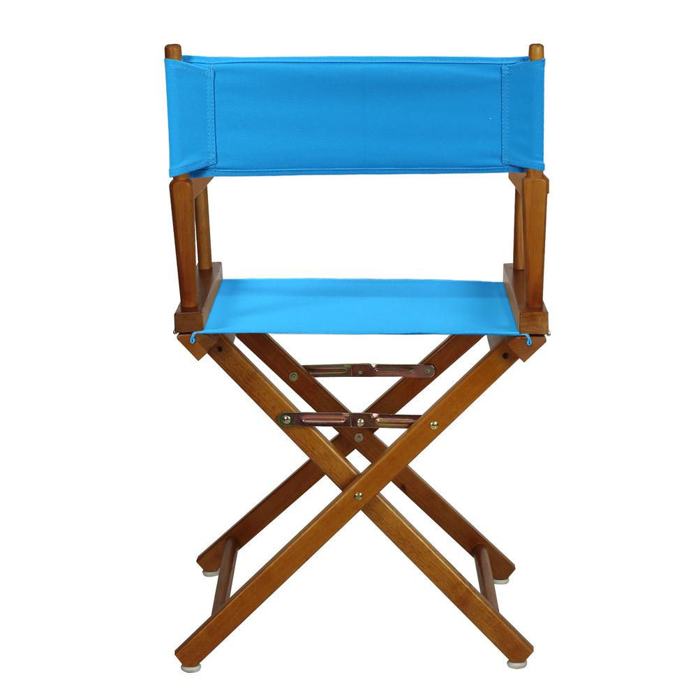 18" Director's Chair Honey Oak Frame-Turquoise Canvas. Picture 4