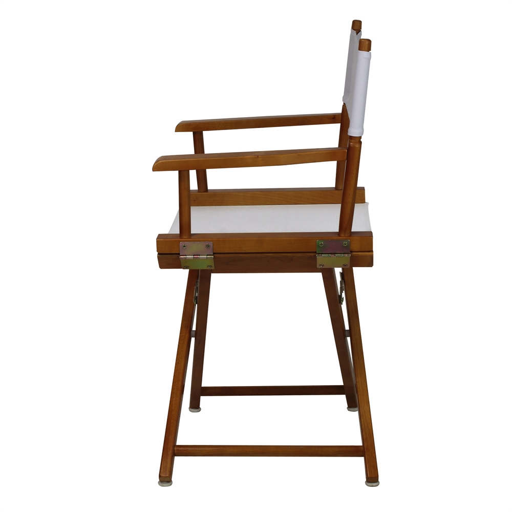 18" Director's Chair Honey Oak Frame-White Canvas. Picture 2