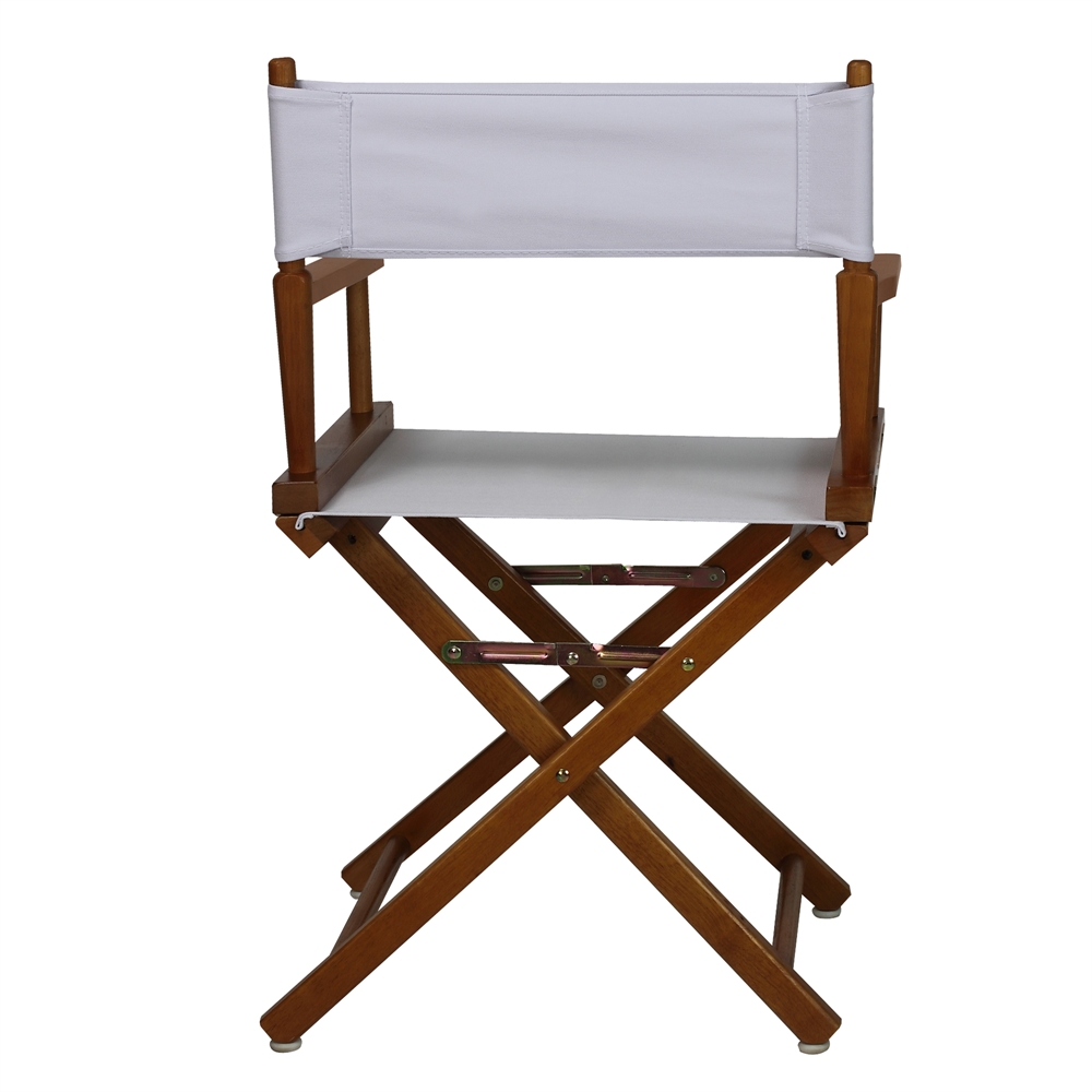 18" Director's Chair Honey Oak Frame-White Canvas. Picture 3