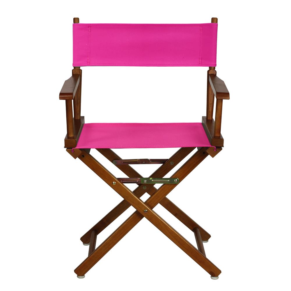18" Director's Chair Honey Oak Frame-Magenta Canvas. Picture 1