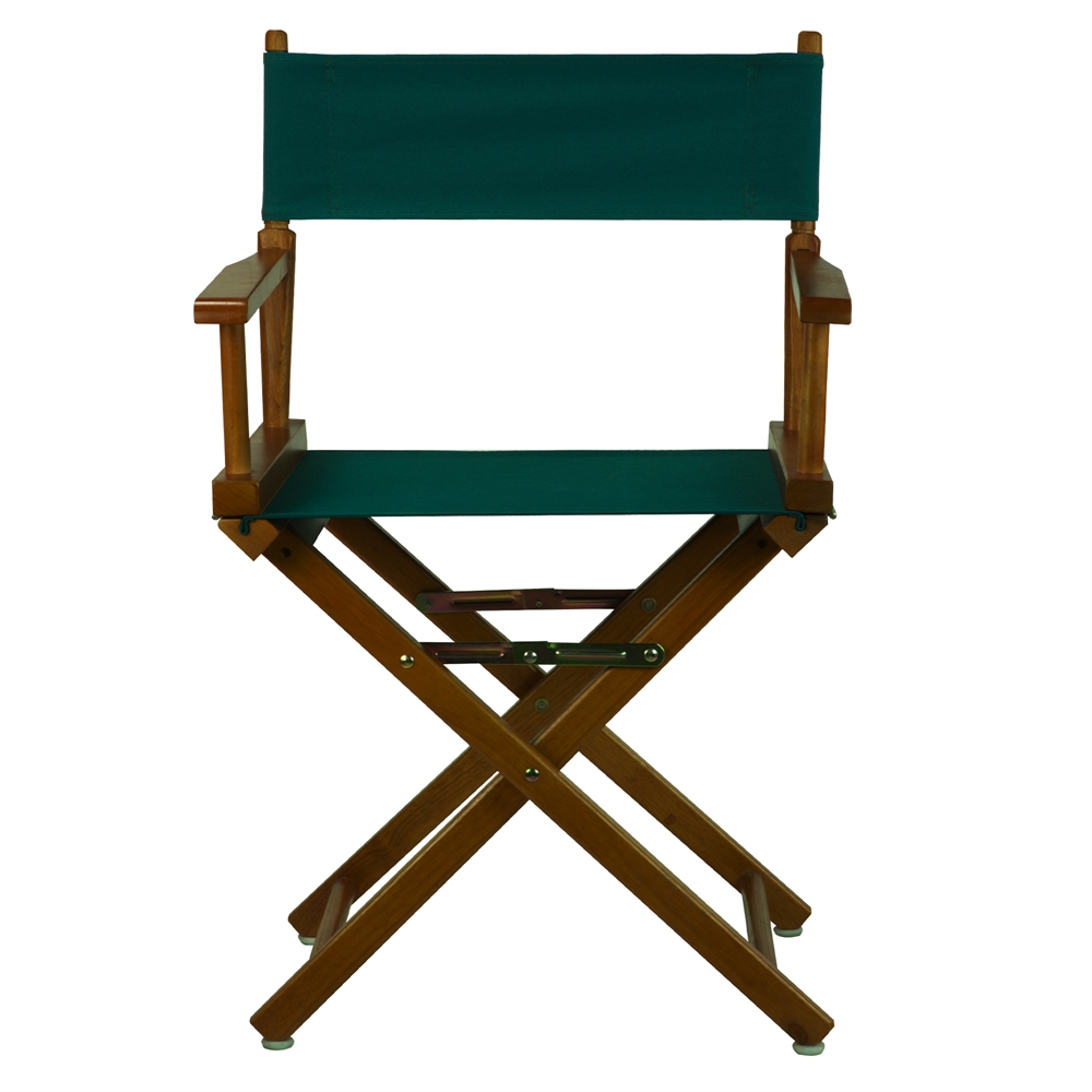 18" Director's Chair Honey Oak Frame-Hunter Green Canvas. Picture 1