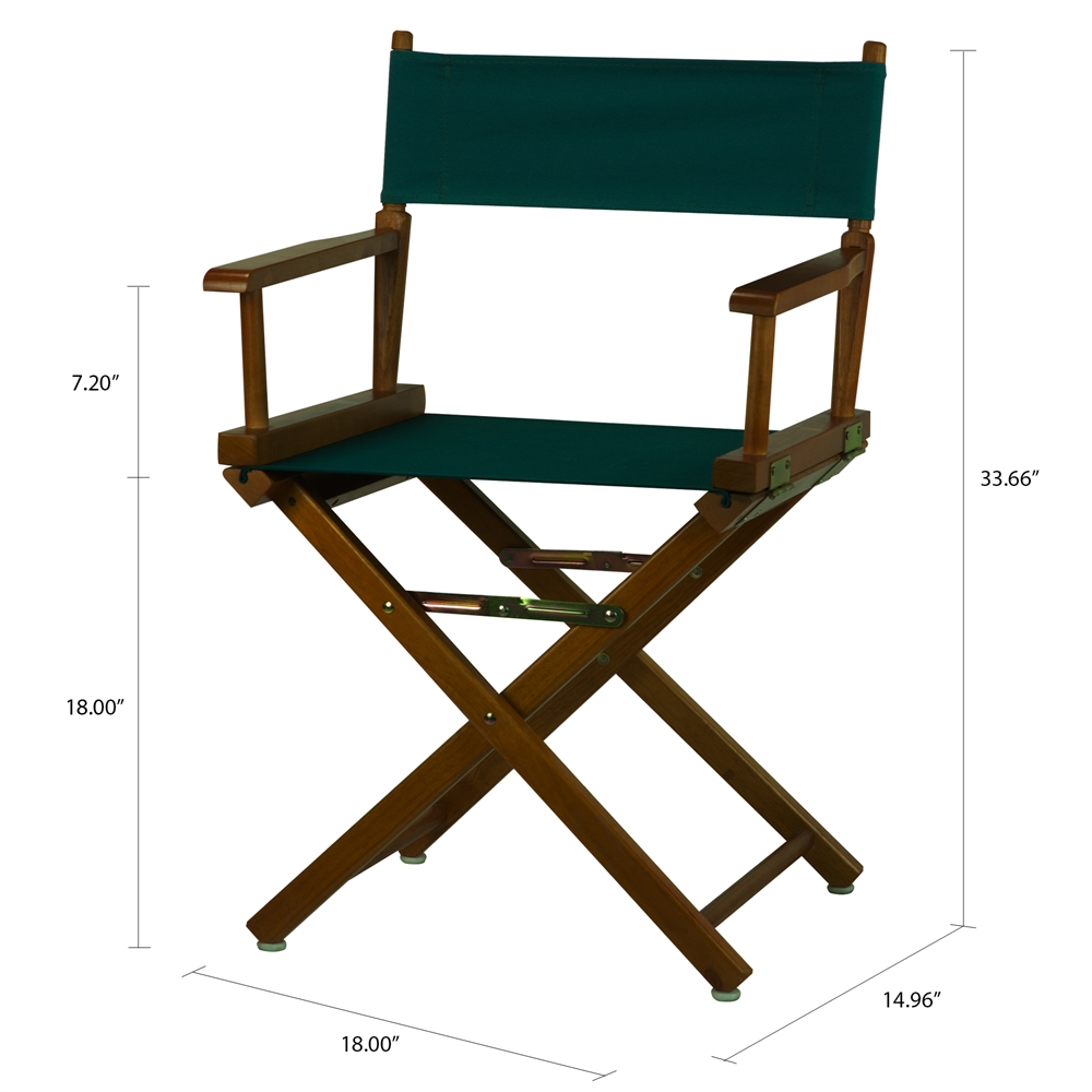 18" Director's Chair Honey Oak Frame-Hunter Green Canvas. Picture 5