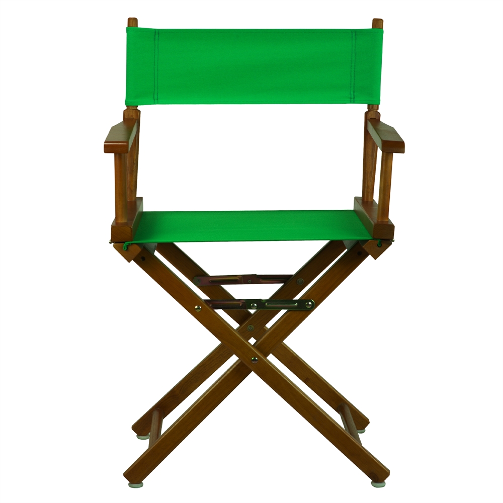 18" Director's Chair Honey Oak Frame-Green Canvas. Picture 1
