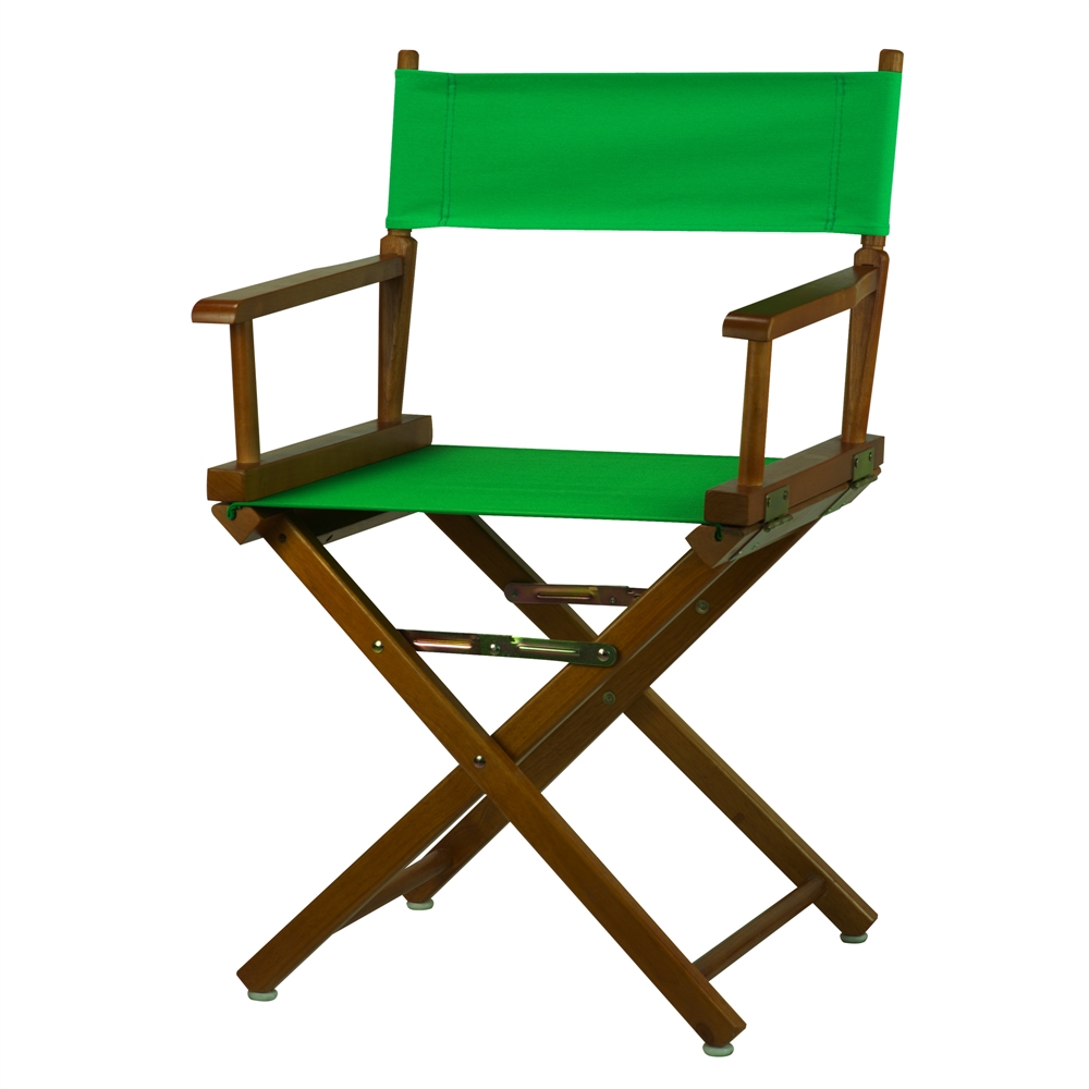 18" Director's Chair Honey Oak Frame-Green Canvas. Picture 4