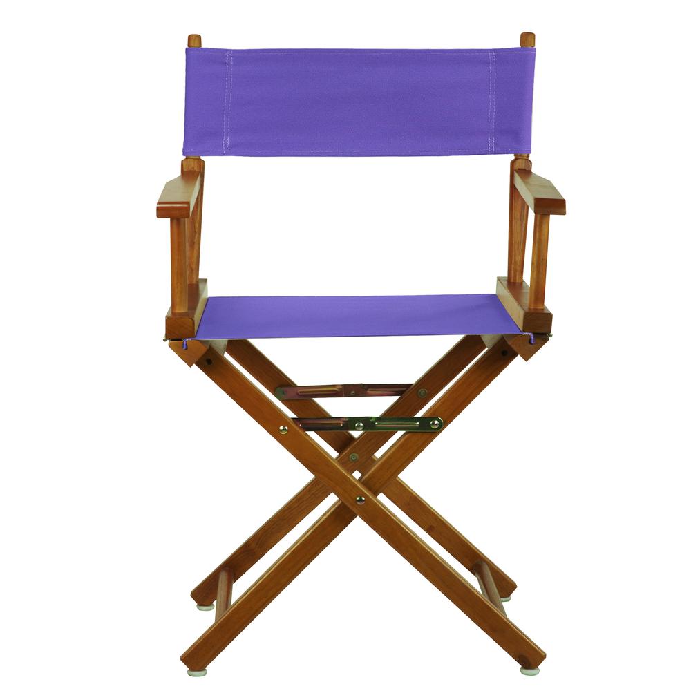 18" Director's Chair Honey Oak Frame-Purple Canvas. Picture 1
