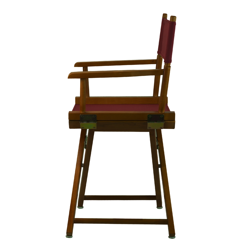 18" Director's Chair Honey Oak Frame-Burgundy Canvas. Picture 2