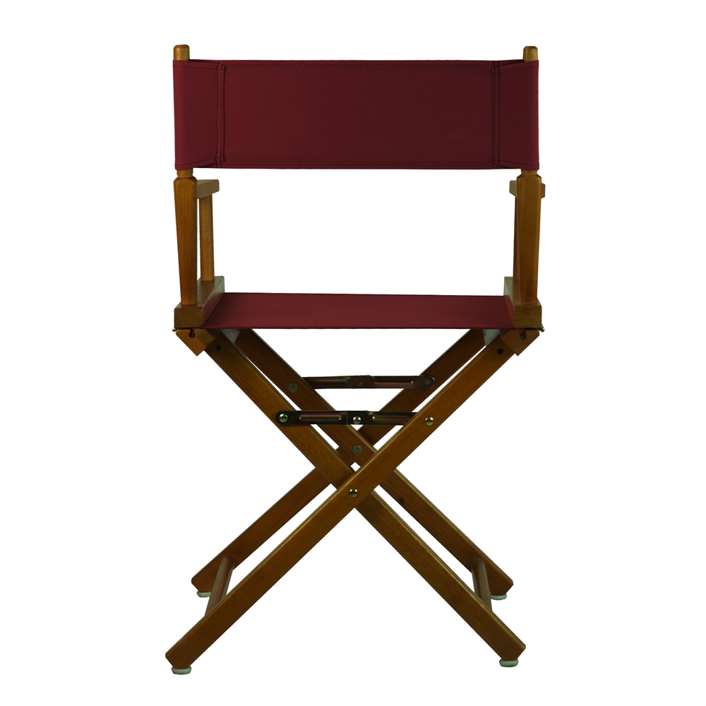 18" Director's Chair Honey Oak Frame-Burgundy Canvas. Picture 3