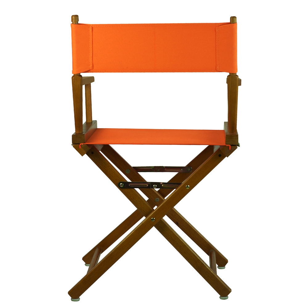 18" Director's Chair Honey Oak Frame-Tangerine Canvas. Picture 3