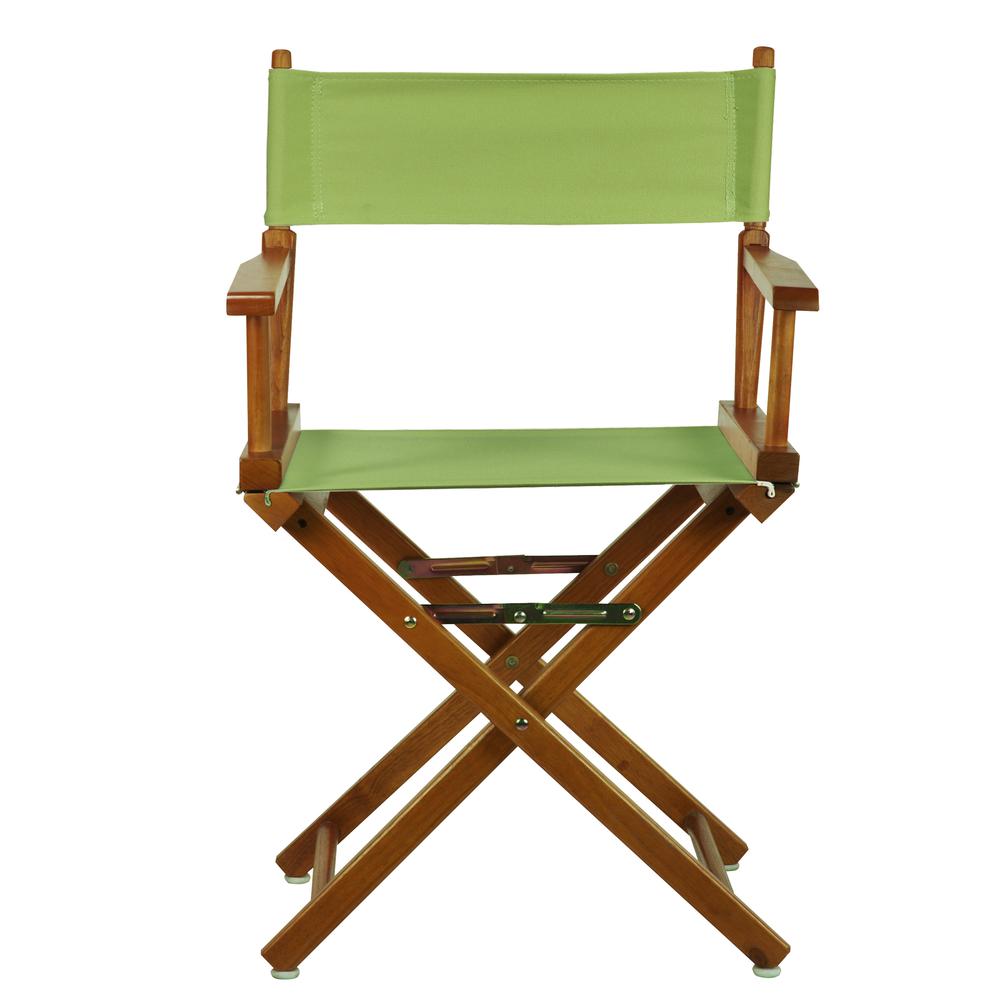 18" Director's Chair Honey Oak Frame-Lime Green Canvas. Picture 1