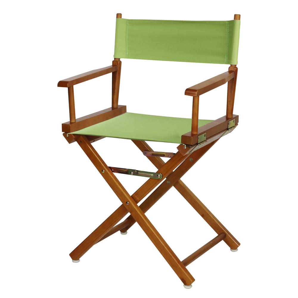 18" Director's Chair Honey Oak Frame-Lime Green Canvas. Picture 5