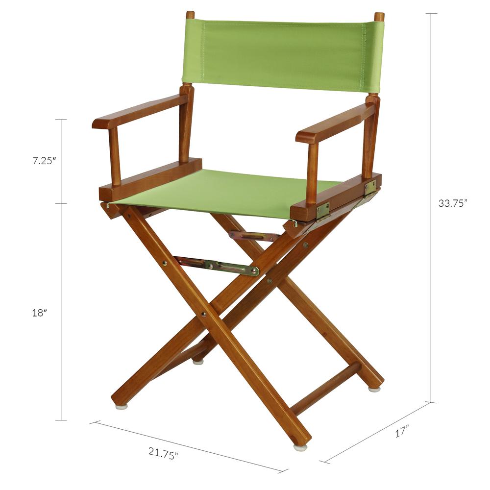 18" Director's Chair Honey Oak Frame-Lime Green Canvas. Picture 6