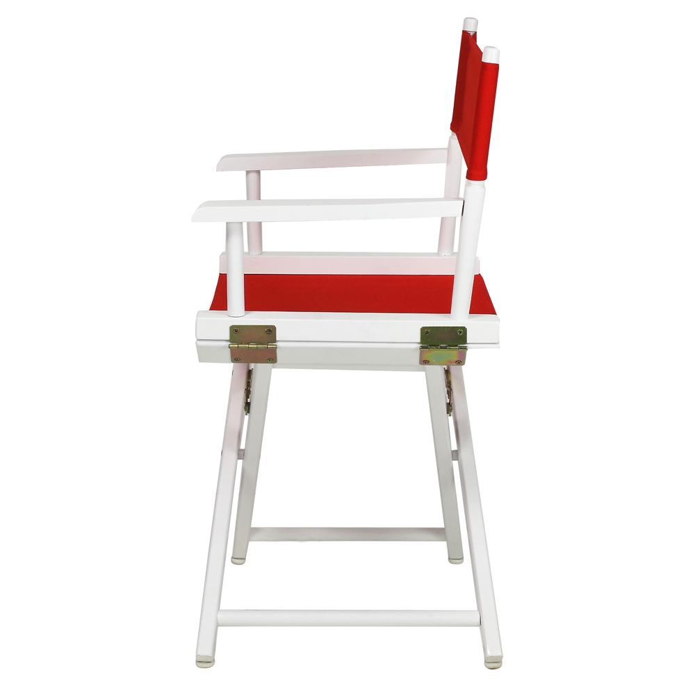 18" Director's Chair White Frame-Red Canvas. Picture 2