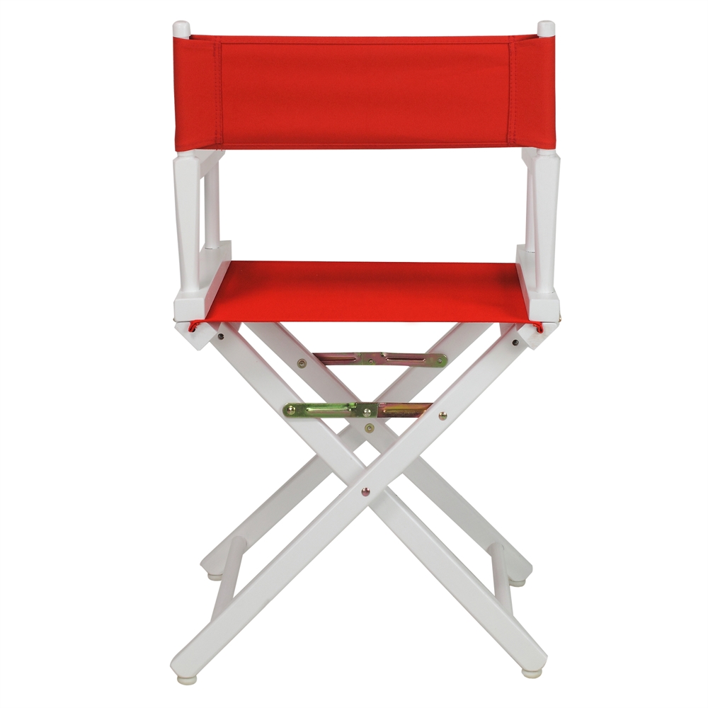 18" Director's Chair White Frame-Red Canvas. Picture 3