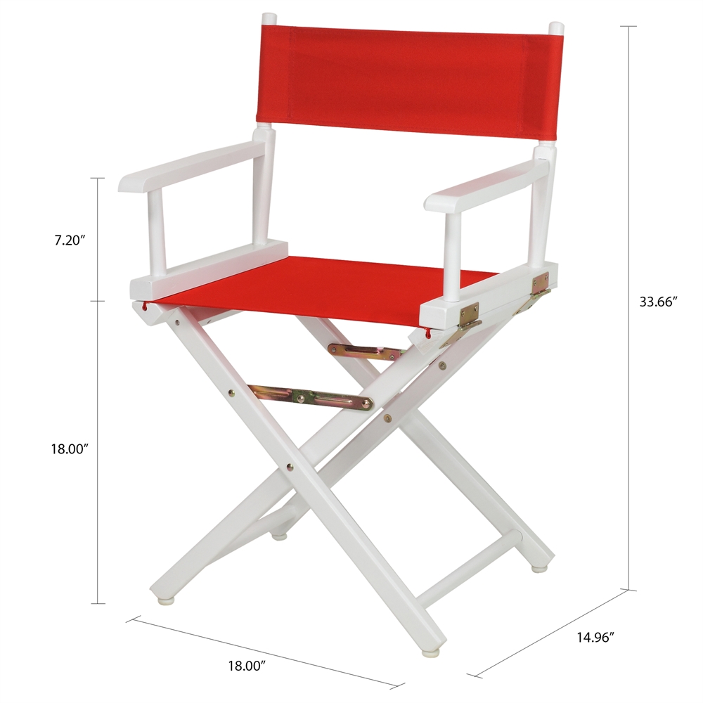 18" Director's Chair White Frame-Red Canvas. Picture 5