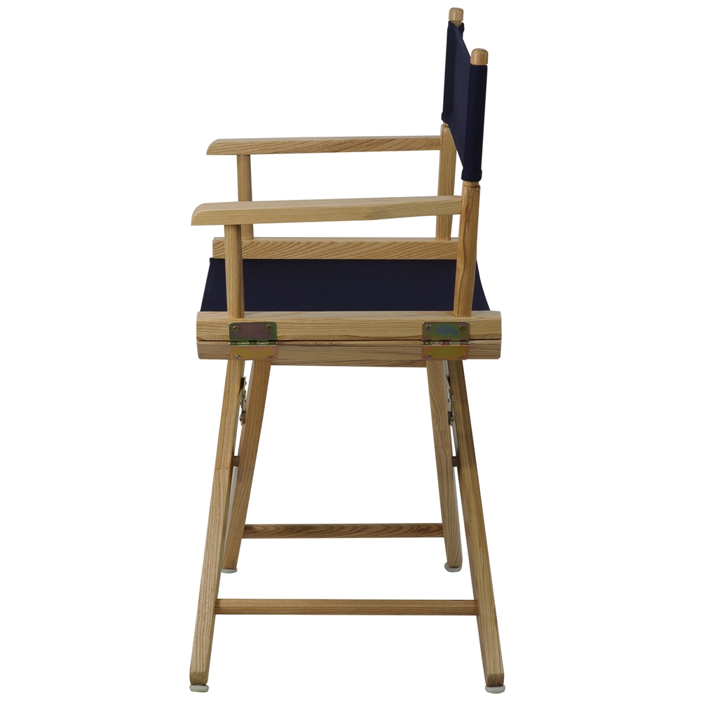 American Trails Extra-Wide Premium 18"  Directors Chair Natural Frame W/Navy Color Cover. Picture 2