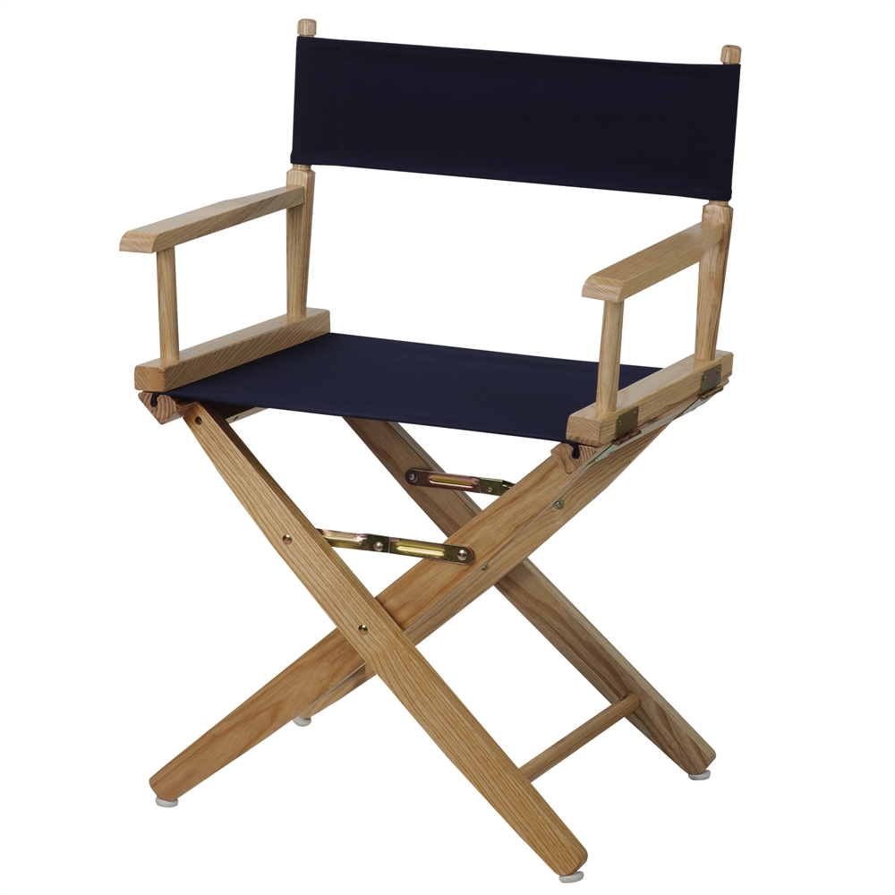 American Trails Extra-Wide Premium 18"  Directors Chair Natural Frame W/Navy Color Cover. Picture 4
