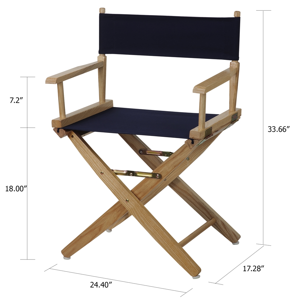 American Trails Extra-Wide Premium 18"  Directors Chair Natural Frame W/Navy Color Cover. Picture 5