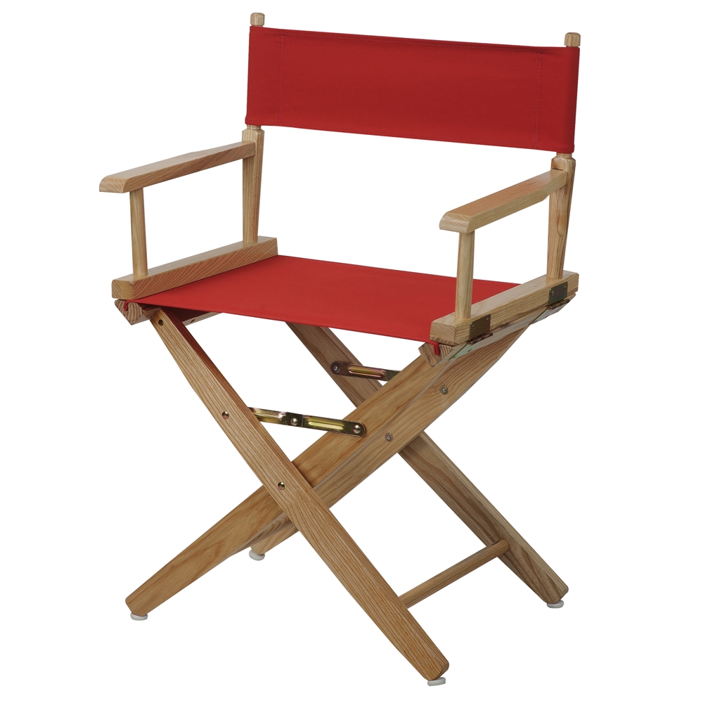 American Trails Extra-Wide Premium 18"  Directors Chair Natural Frame W/Red Color Cover. Picture 4