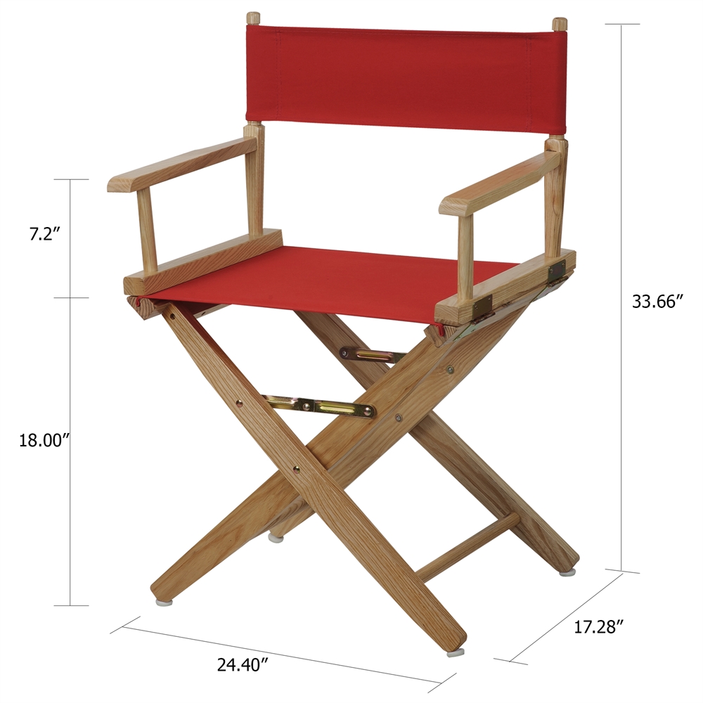 American Trails Extra-Wide Premium 18"  Directors Chair Natural Frame W/Red Color Cover. Picture 5