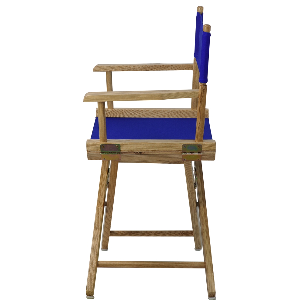American Trails Extra-Wide Premium 18"  Directors Chair Natural Frame W/Royal Blue Color Cover. Picture 2