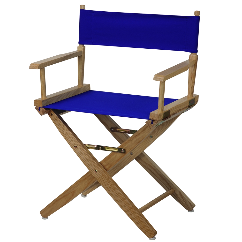 American Trails Extra-Wide Premium 18"  Directors Chair Natural Frame W/Royal Blue Color Cover. Picture 4
