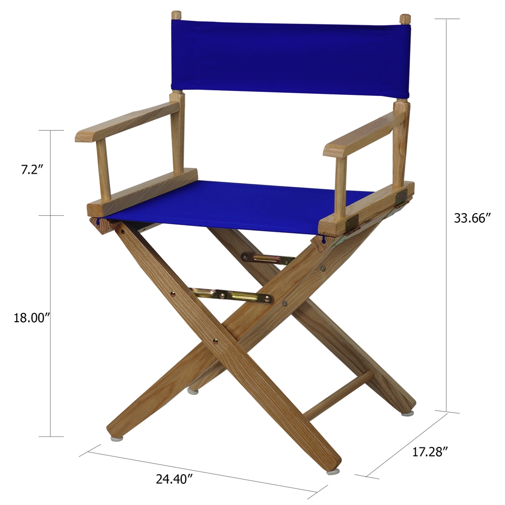 American Trails Extra-Wide Premium 18"  Directors Chair Natural Frame W/Royal Blue Color Cover. Picture 7