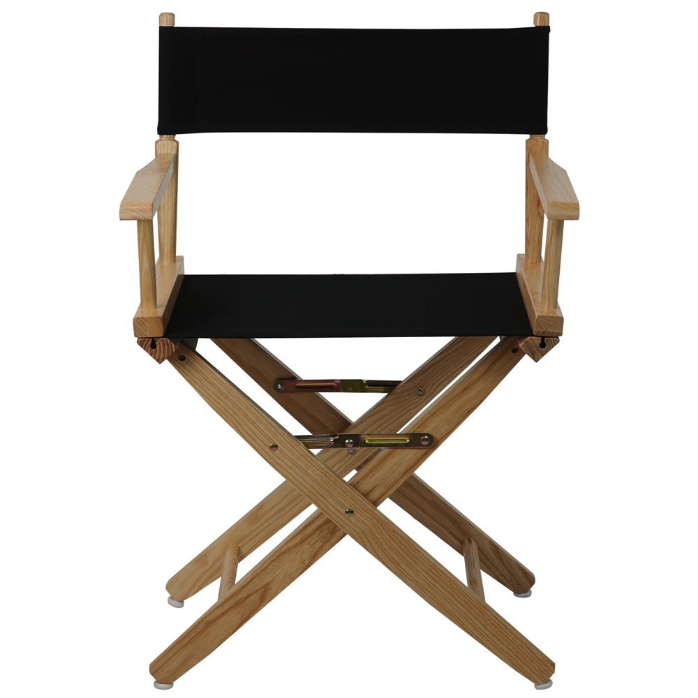 American Trails Extra-Wide Premium 18"  Directors Chair Natural Frame W/Black Color Cover. Picture 1