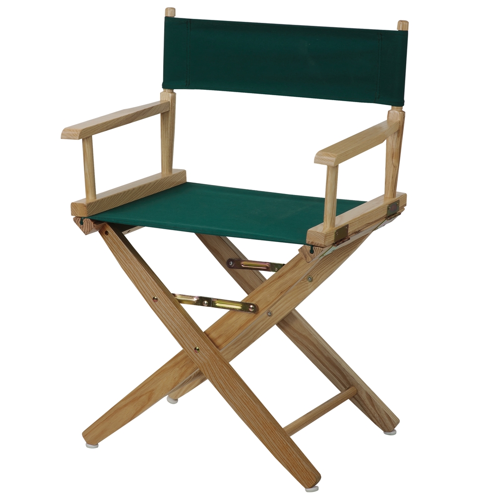 American Trails Extra-Wide Premium 18"  Directors Chair Natural Frame W/Hunter Green Color Cover. Picture 4