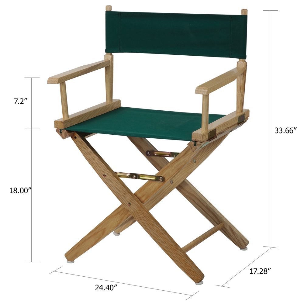 American Trails Extra-Wide Premium 18"  Directors Chair Natural Frame W/Hunter Green Color Cover. Picture 5