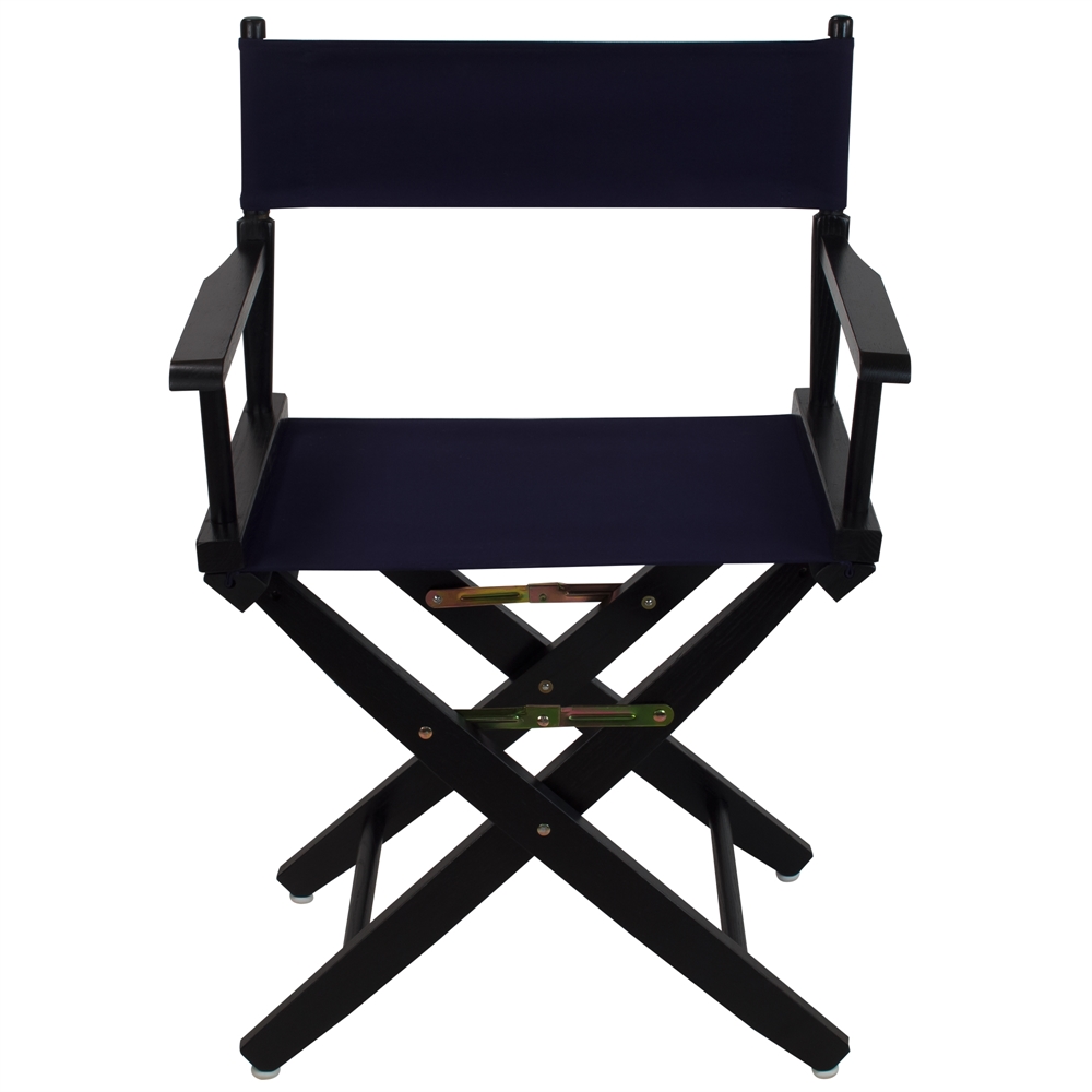 American Trails Extra-Wide Premium 18"  Directors Chair Black Frame W/Navy Color Cover. Picture 1