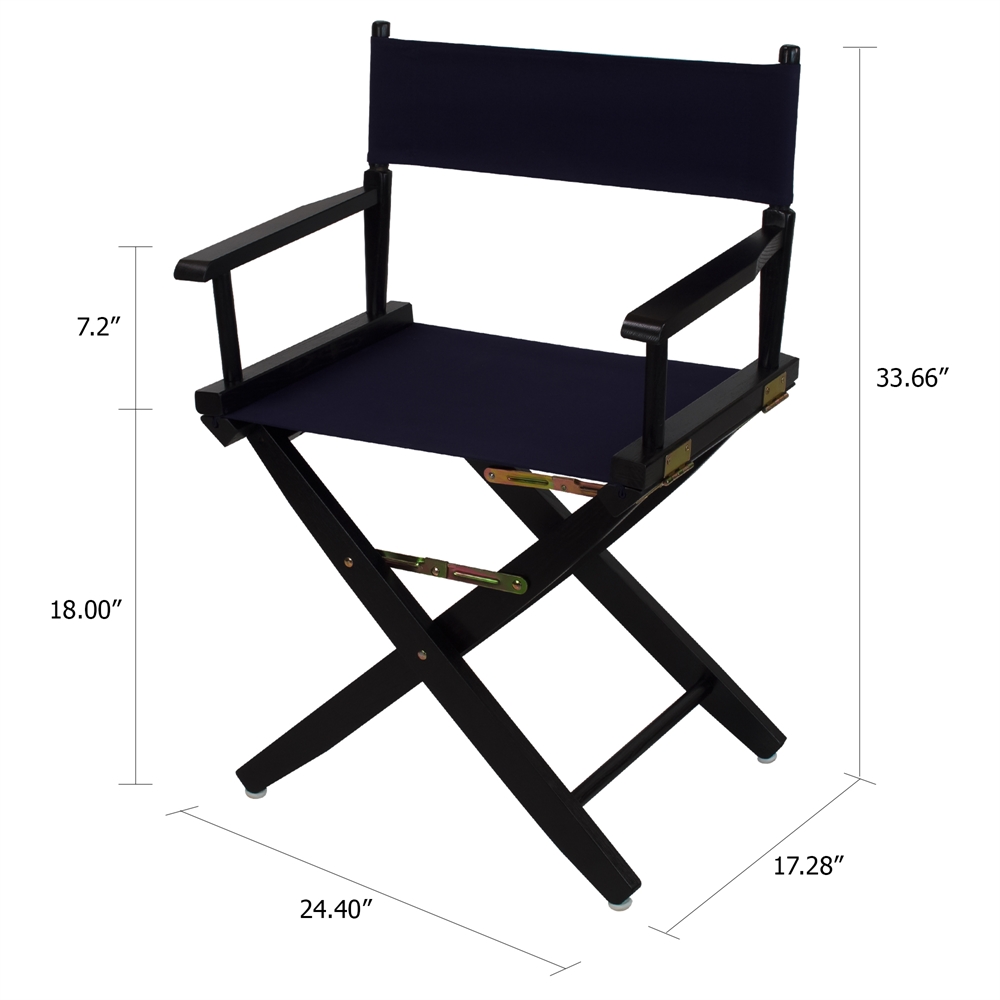 American Trails Extra-Wide Premium 18"  Directors Chair Black Frame W/Navy Color Cover. Picture 5