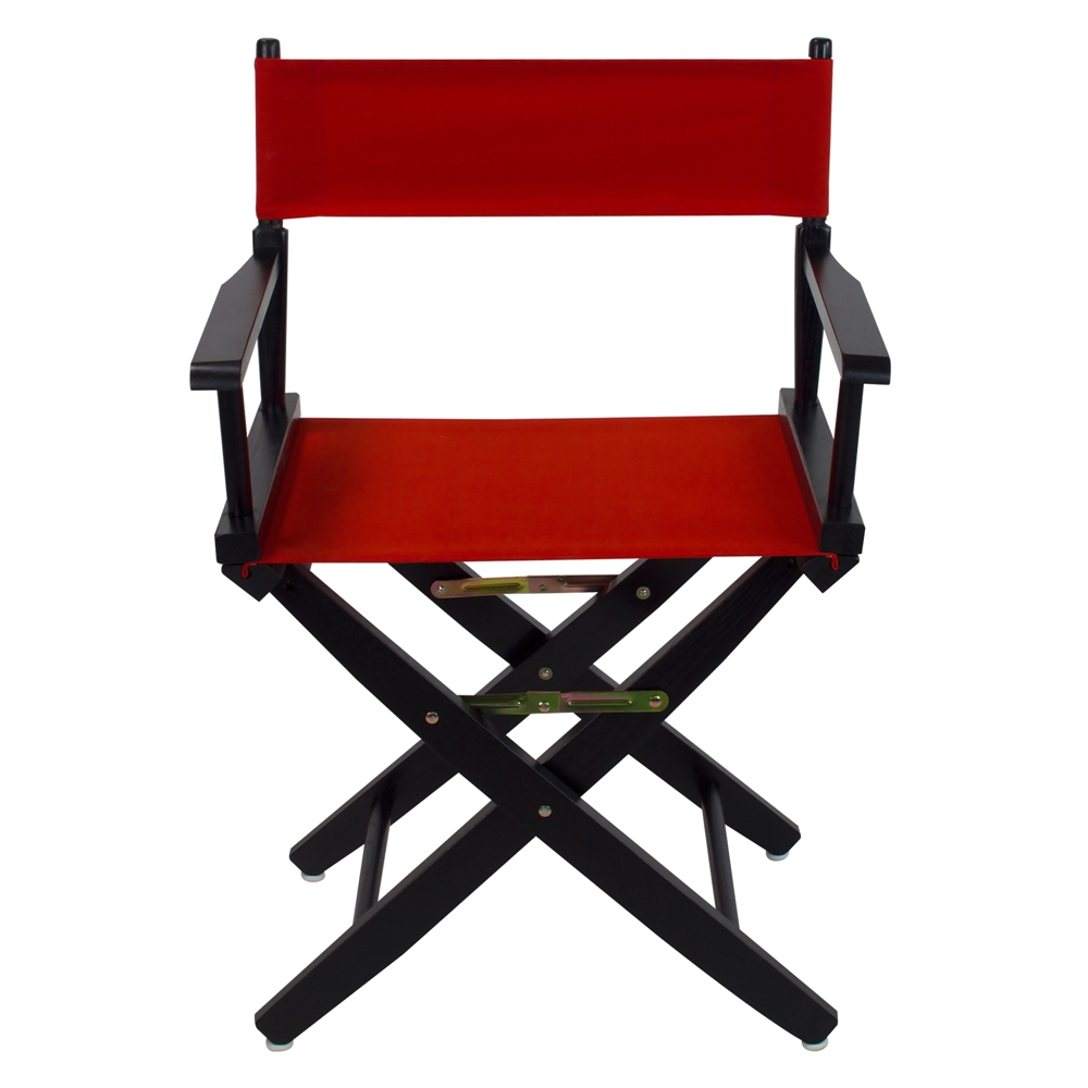 American Trails Extra-Wide Premium 18"  Directors Chair Black Frame W/Red Color Cover. Picture 1