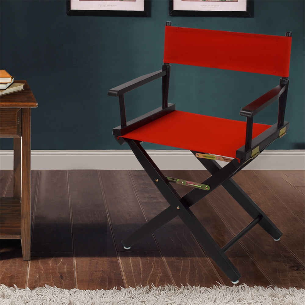 American Trails Extra-Wide Premium 18"  Directors Chair Black Frame W/Red Color Cover. Picture 6