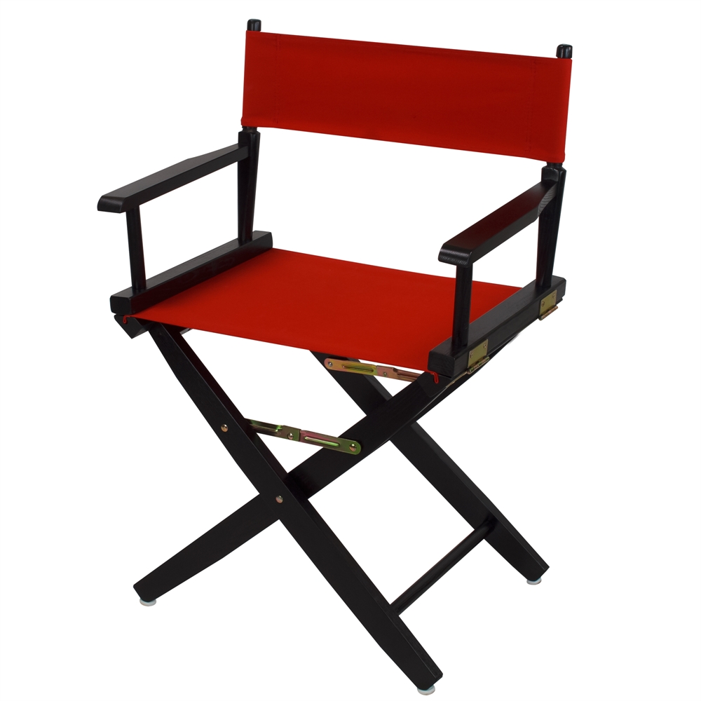 American Trails Extra-Wide Premium 18"  Directors Chair Black Frame W/Red Color Cover. Picture 4