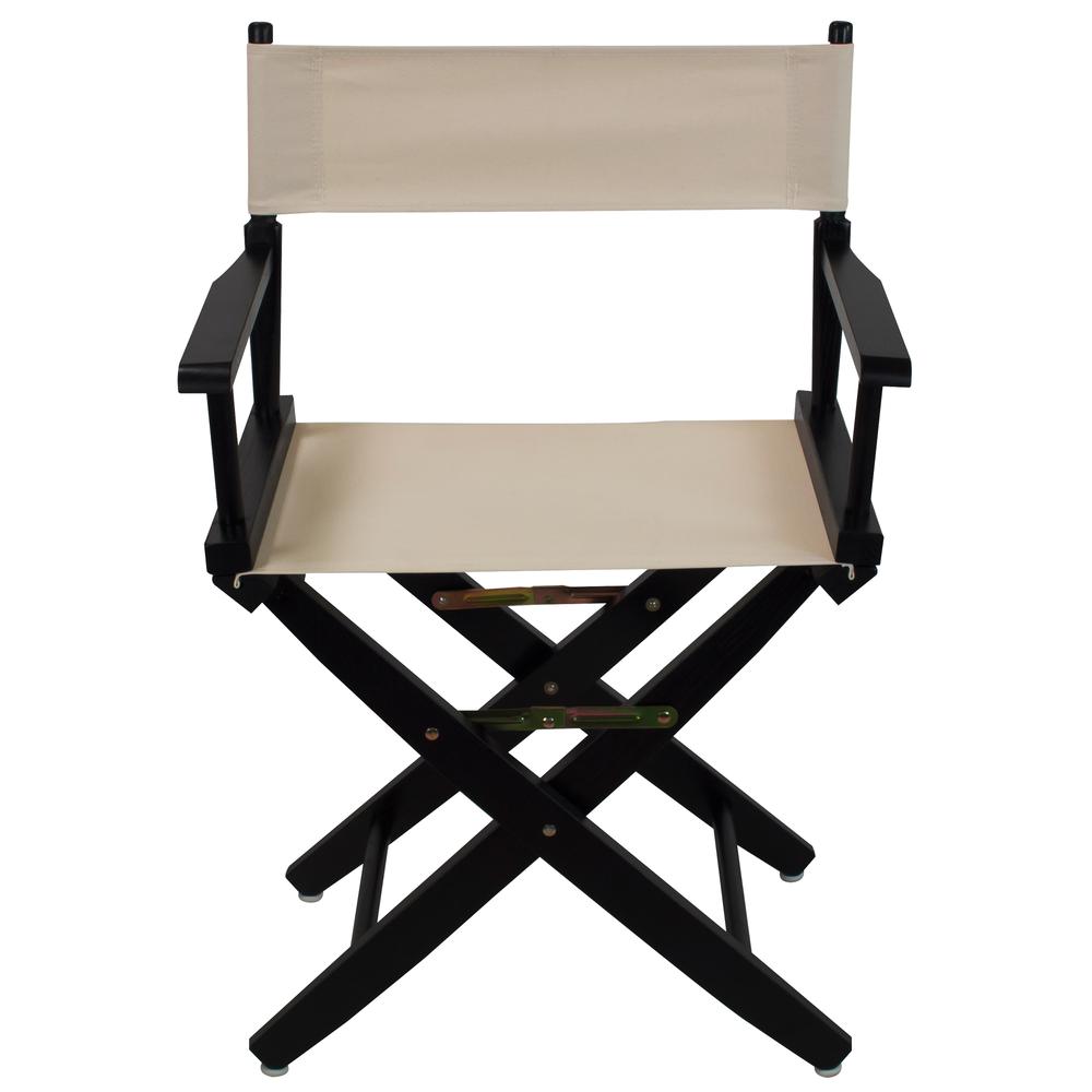 American Trails Extra-Wide Premium 18"  Directors Chair Black Frame W/Natural Color Cover. Picture 1
