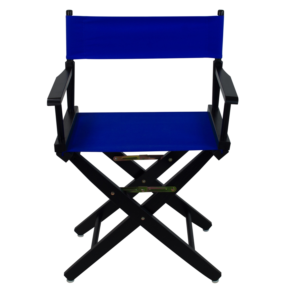 American Trails Extra-Wide Premium 18"  Directors Chair Black Frame W/Royal Blue Color Cover. Picture 1
