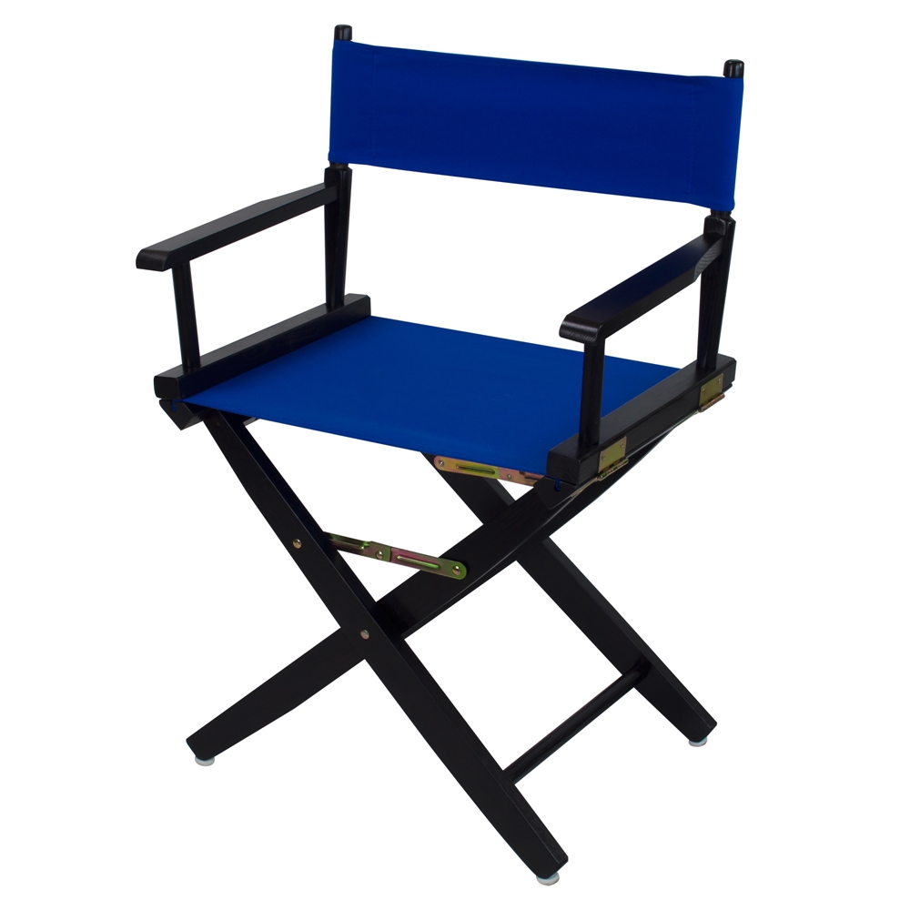American Trails Extra-Wide Premium 18"  Directors Chair Black Frame W/Royal Blue Color Cover. Picture 4